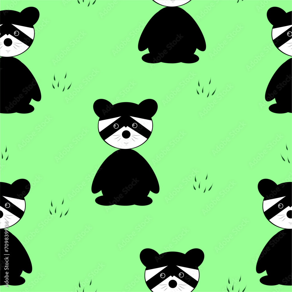 seamless pattern with cute panda on light green background. vector graphics
seamless pattern with cute panda on light green background. vector graphics