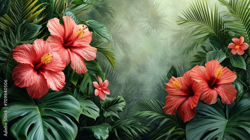 Watercolor images of flowers and leaves can be used as backgrounds for summer holidays, wedding invitations, and birthday parties.