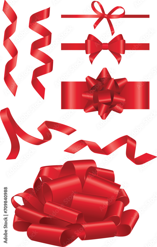 Red Bow and Ribbon package gift tie Red Bow and Ribbon package gift tie