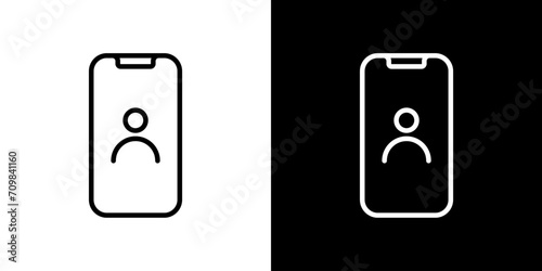 シンプルなスマートフォンで地図を見るアイコン