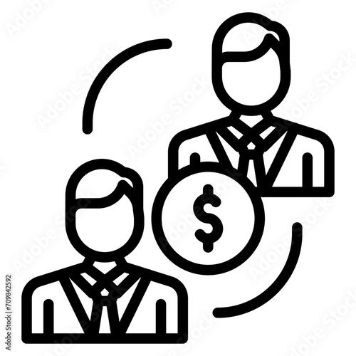 P2P Lending icon vector image. Can be used for Crowdfunding.