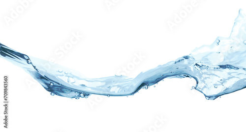 Water wave isolated on a white background close-up, clean drinking water concept