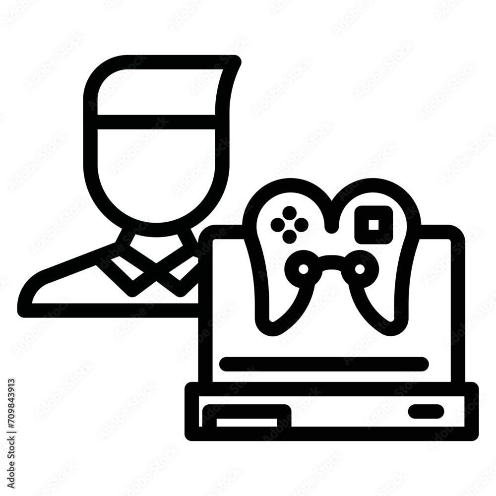 Game Modder Male icon vector image. Can be used for Game Development. Game Modder Male icon vector image. Can be used for Game Development.