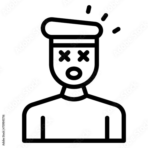 Knocked Out icon vector image. Can be used for Battle Royale.