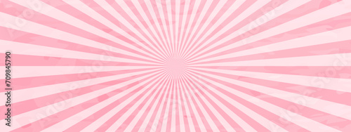 水彩風の和風な集中線　サンバースト　ピンク　背景　横　横長  バナー