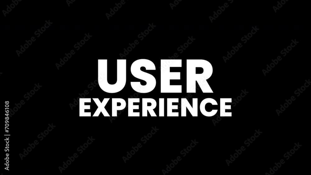 user experience text with glitch effects on a black background. user experience text with glitch effects on a black background.