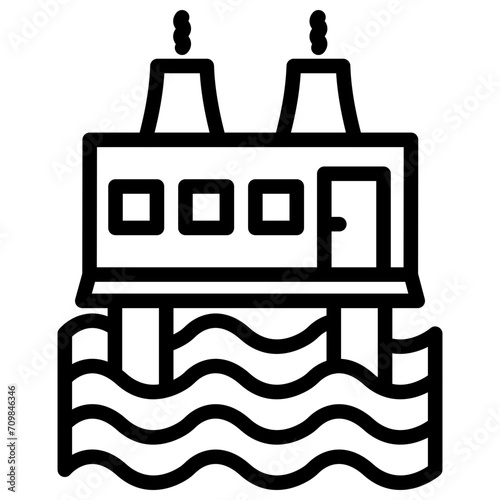 Offshore Platform icon vector image. Can be used for Industry.