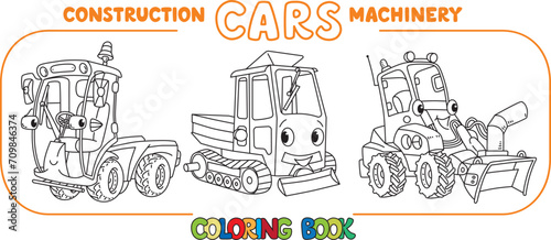 Funny municipal and construction cars set