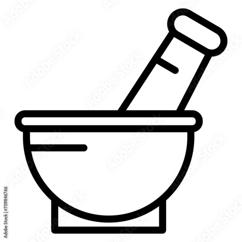 Mortar And Pestle icon vector image. Can be used for Science.