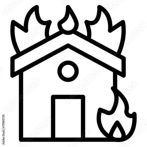 Burning House icon vector image. Can be used for Prison.