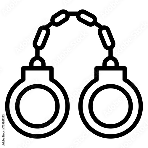 Handcuffs icon vector image. Can be used for Prison.
