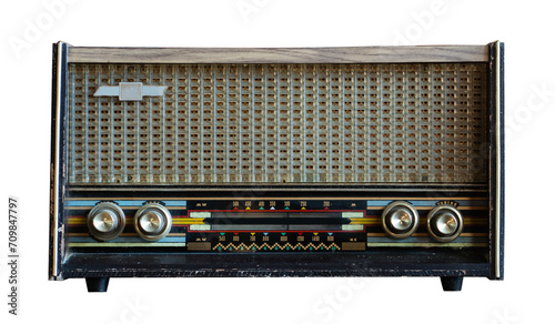 Retro radio,Old classic isolated transparent background.