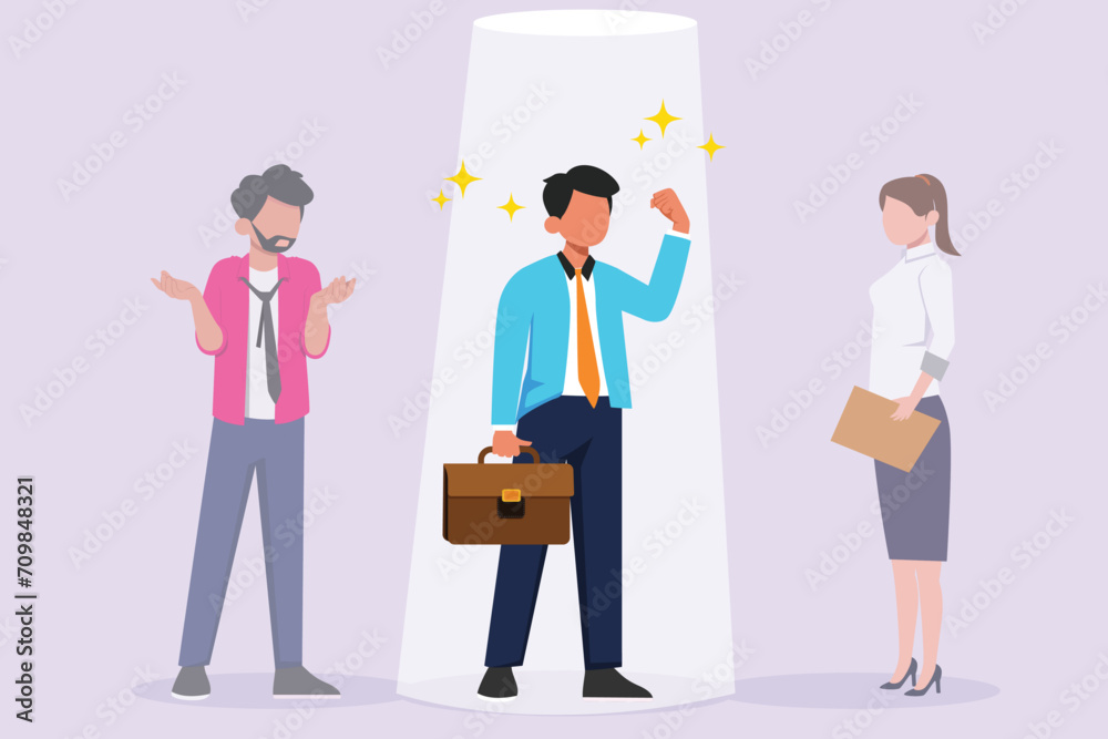 Change job or career. Improvement or progression concept. Colored flat vector illustration isolated.
