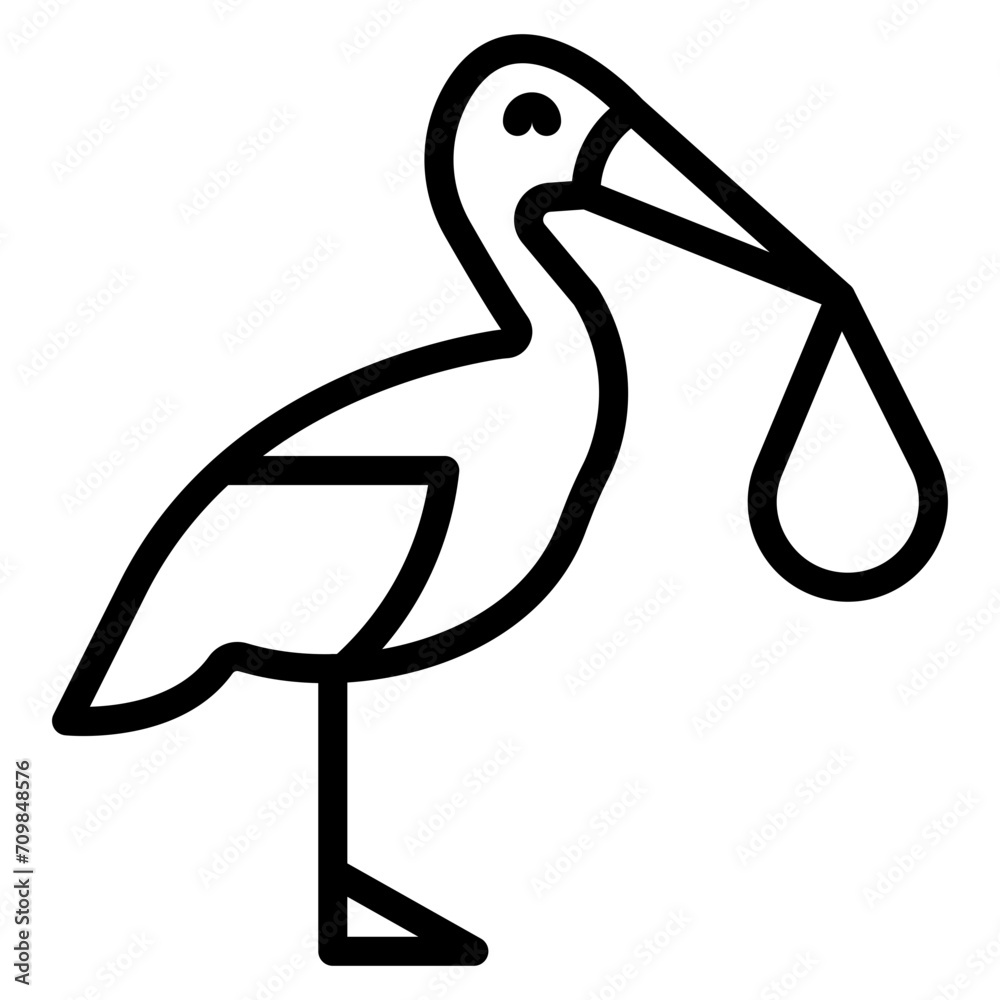 Stork icon vector image. Can be used for Baby Shower. Stork icon vector image. Can be used for Baby Shower.