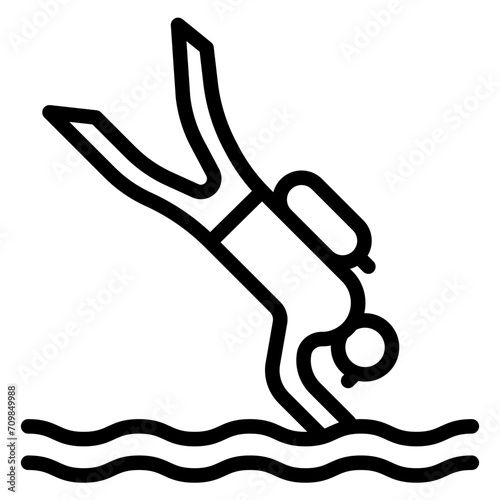 Scuba Diving icon vector image. Can be used for Adventure.