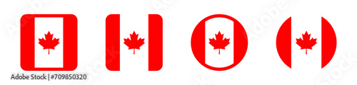 Canada vector icons. Canada symbosl. Canadian national flag set.