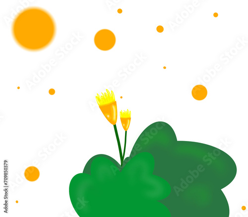 flowers on blue background