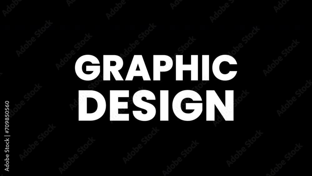 graphic design text with glitch effects on a black background.