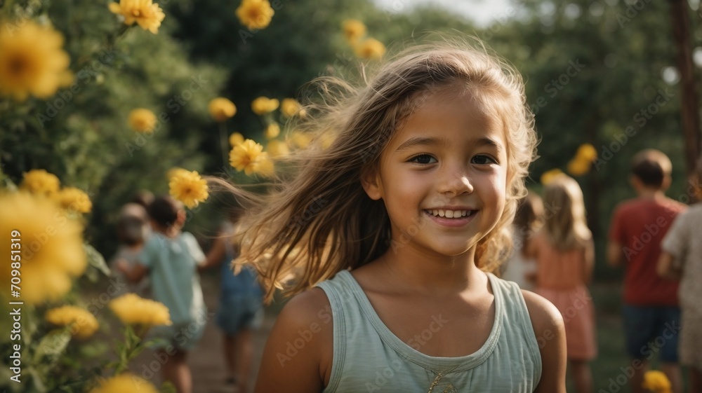 portrait of a smiling girl,PhotoReal Generative AI ,Summer outdoor experiences portrait of a smiling girl,PhotoReal Generative AI ,Summer outdoor experiences
