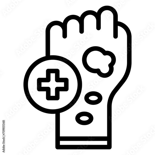 Skin Disease icon vector image. Can be used for Homeless.