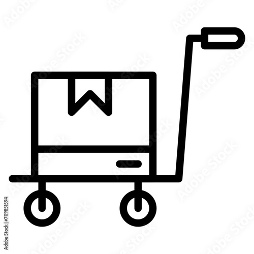 Hand Trolley icon vector image. Can be used for Supply Chain.