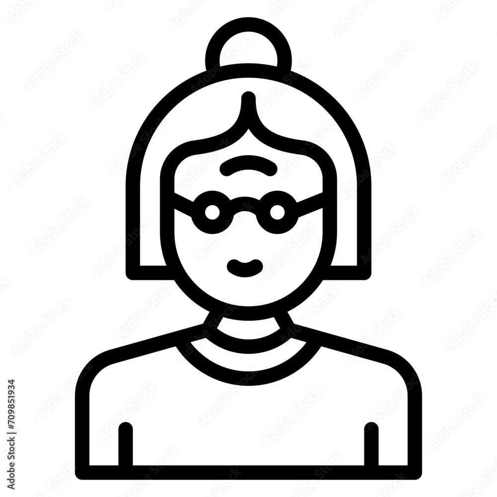Grandmother icon vector image. Can be used for Child Adoption.
