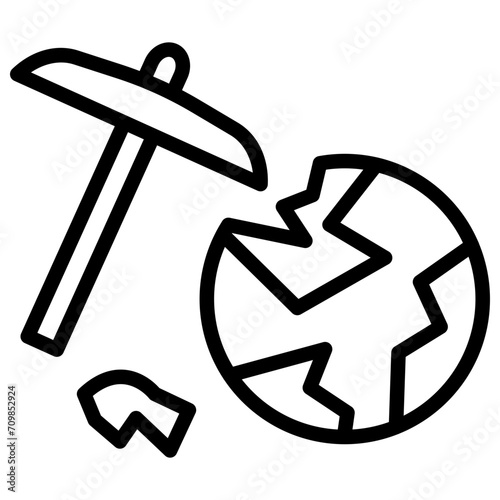 Mining icon vector image. Can be used for Global Warming.
