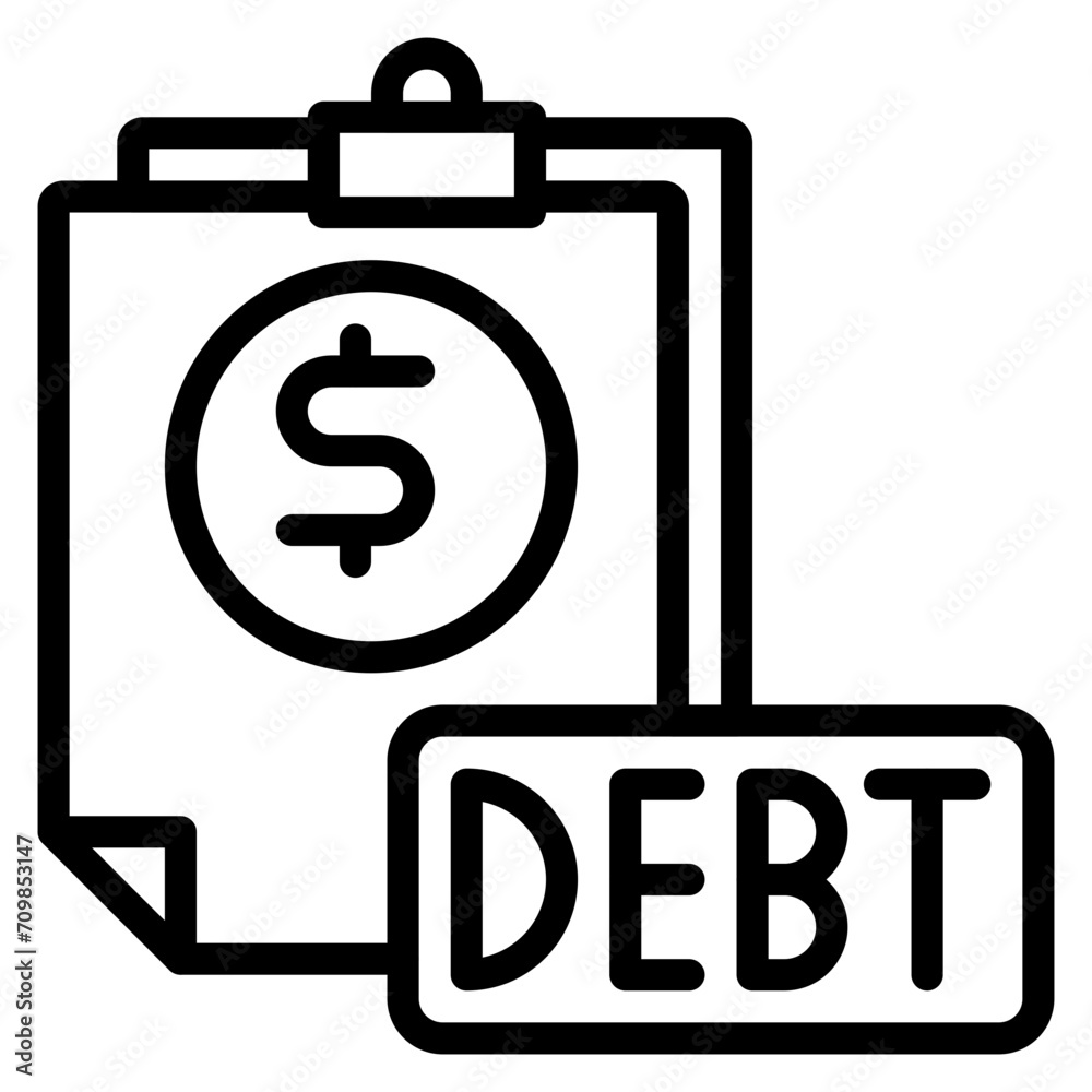 Debt icon vector image. Can be used for Crisis Mangement. Debt icon vector image. Can be used for Crisis Mangement.