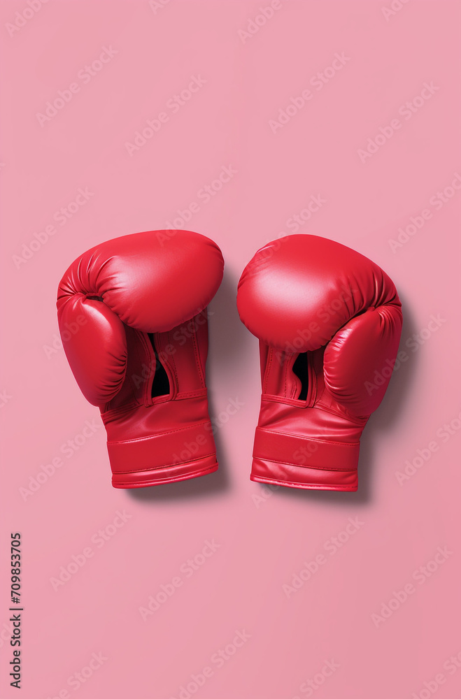 holb boxing gloves red, illustration minimalism for business book created with Generative Ai