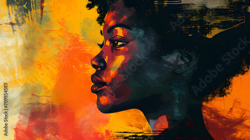 Portrait illustration of a black woman 