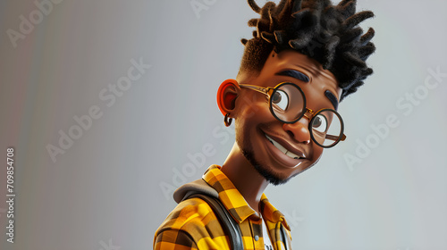3d cartoon illustration of a black male character © DimaSabaka