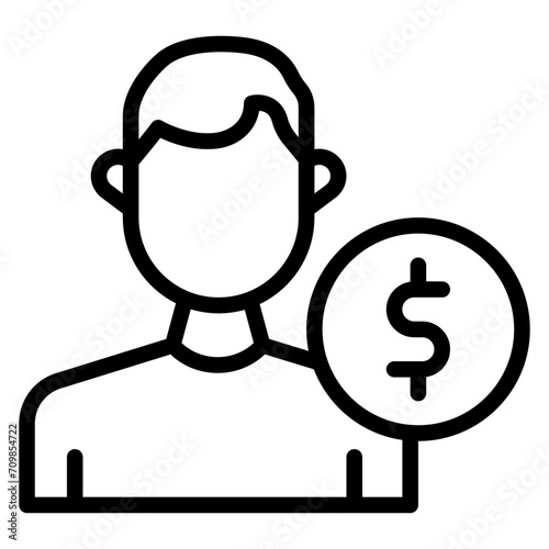 Male Client icon vector image. Can be used for Crime Investigation.