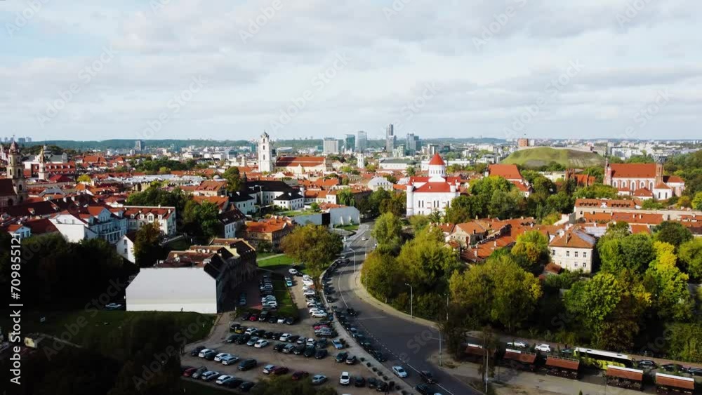 Aerial View of Vilnius Old Town with Old Buildings, Lithuania Aerial View of Vilnius Old Town with Old Buildings, Lithuania
