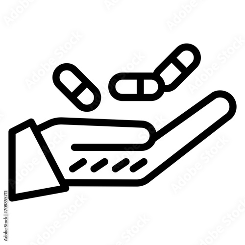 Medication Taking Assistance icon vector image. Can be used for Home Services.