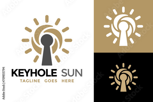 Keyhole Sun Logo Design Vector Template