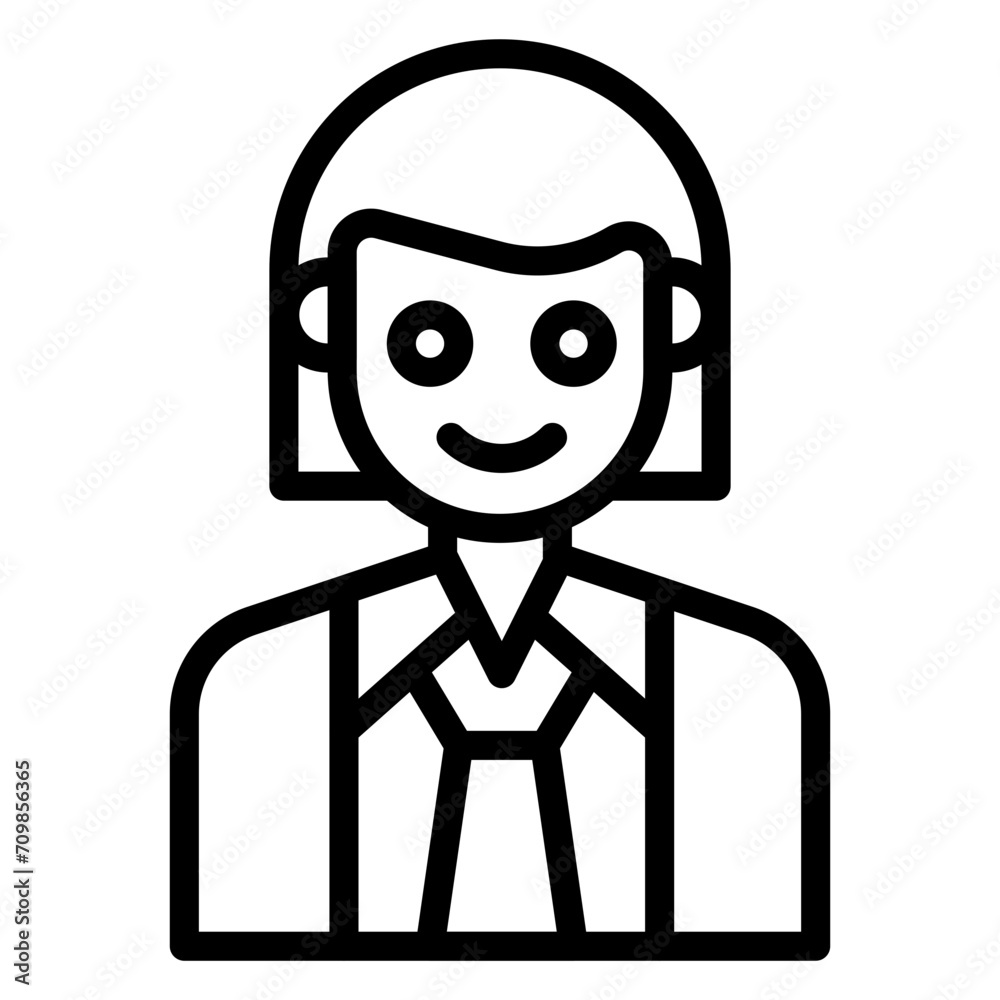 Staff Female icon vector image. Can be used for Staff Management. Staff Female icon vector image. Can be used for Staff Management.