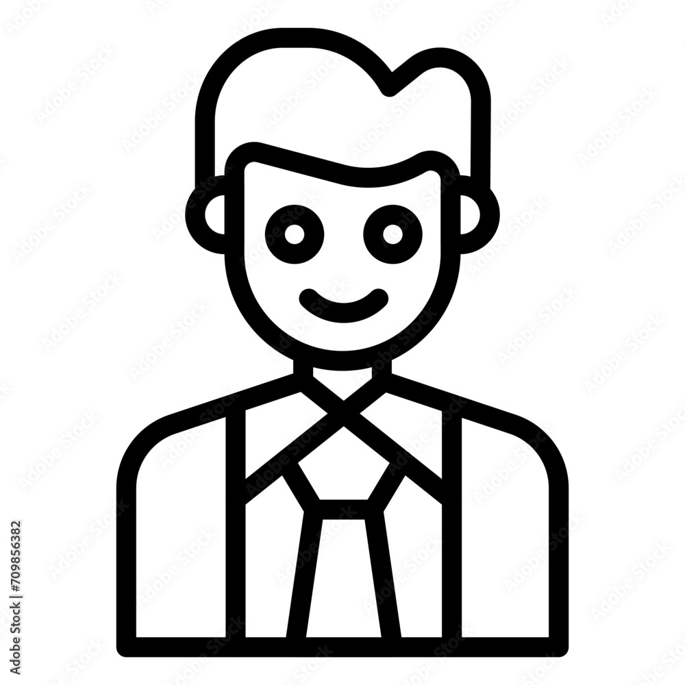Staff Male icon vector image. Can be used for Staff Management.