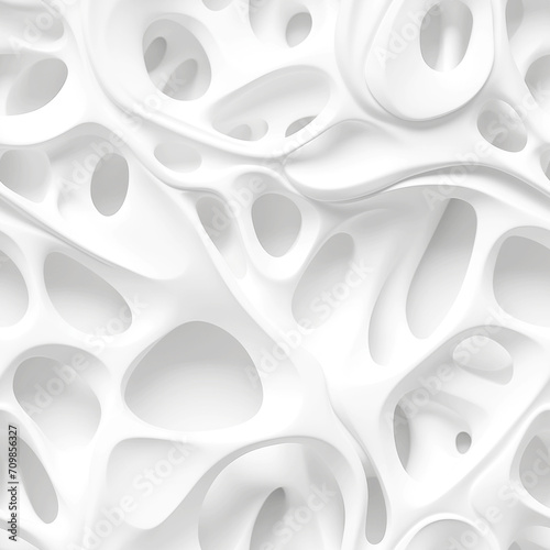 Abstract 3d white background  organic shapes seamless pattern texture.