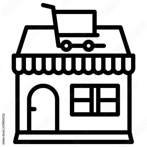 Store icon vector image. Can be used for Online Store.