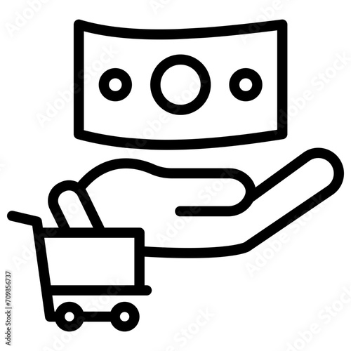 Cart Cash on Delivery icon vector image. Can be used for Ecommerce Store.