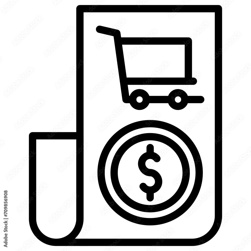 Cart Receipt icon vector image. Can be used for Ecommerce Store. Cart Receipt icon vector image. Can be used for Ecommerce Store.