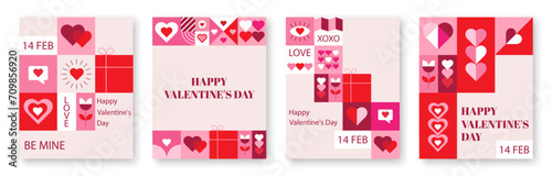 Set of Valentine's Day greeting cards, vector illustration for your design. Templates for banner, flyer, brochure, advertising, cover, poster.