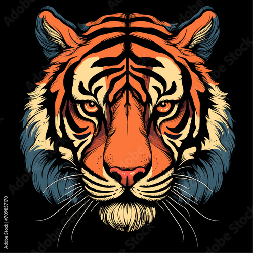 tiger head vector on a white background. tiger logo