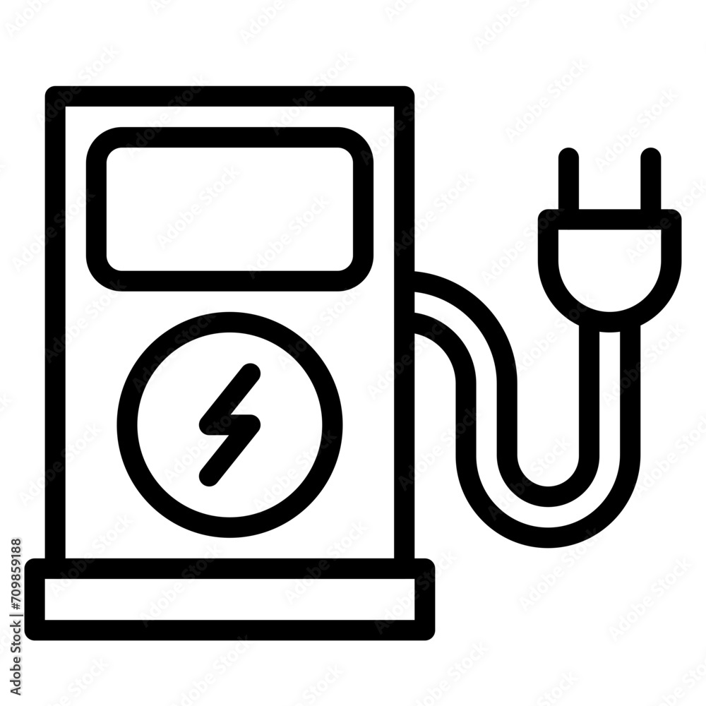 Electric Vehicle Charging icon vector image. Can be used for Public Utilities. Electric Vehicle Charging icon vector image. Can be used for Public Utilities.