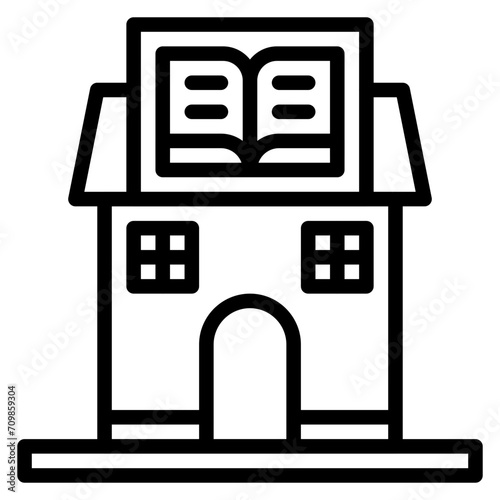 Public Library icon vector image. Can be used for Public Utilities.