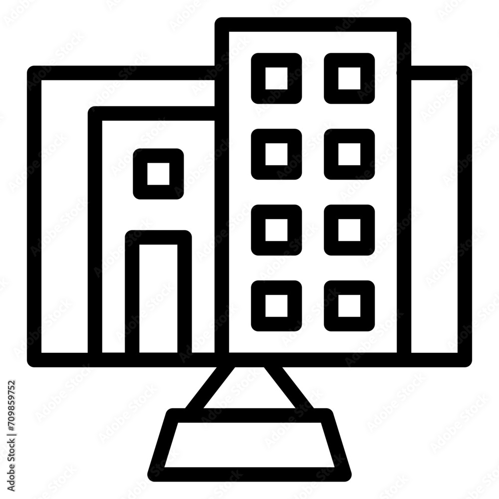 Virtual Office icon vector image. Can be used for Remote Working. Virtual Office icon vector image. Can be used for Remote Working.
