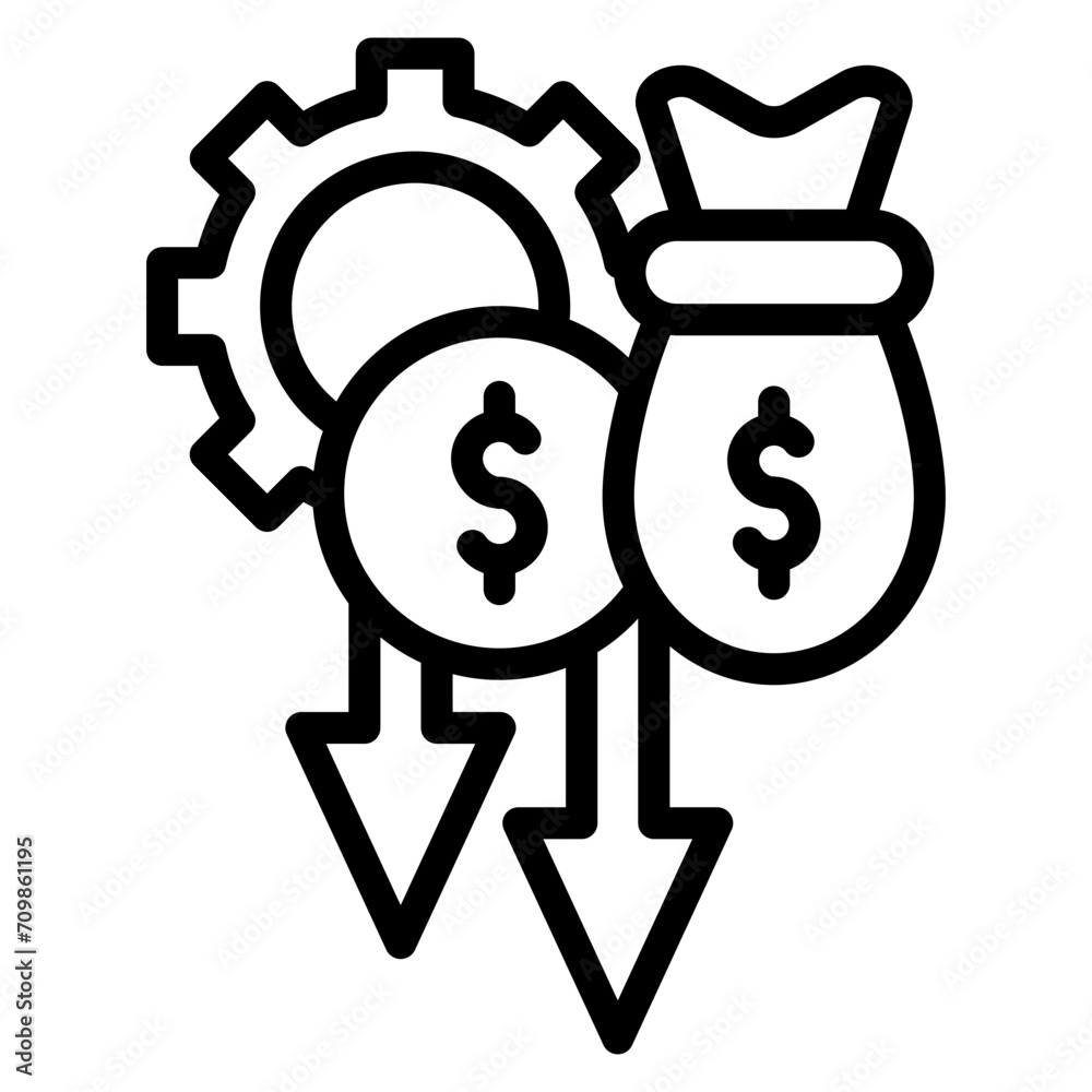 Cash Flow Management icon vector image. Can be used for Business Audit.