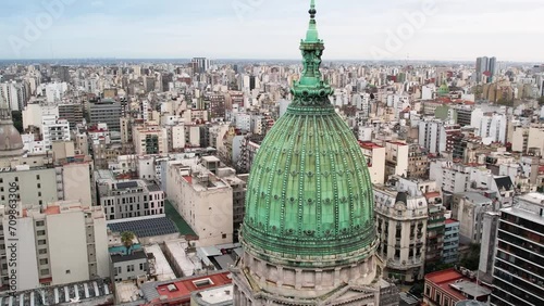 cupola congress building buenos aires argentina drone 4k photo