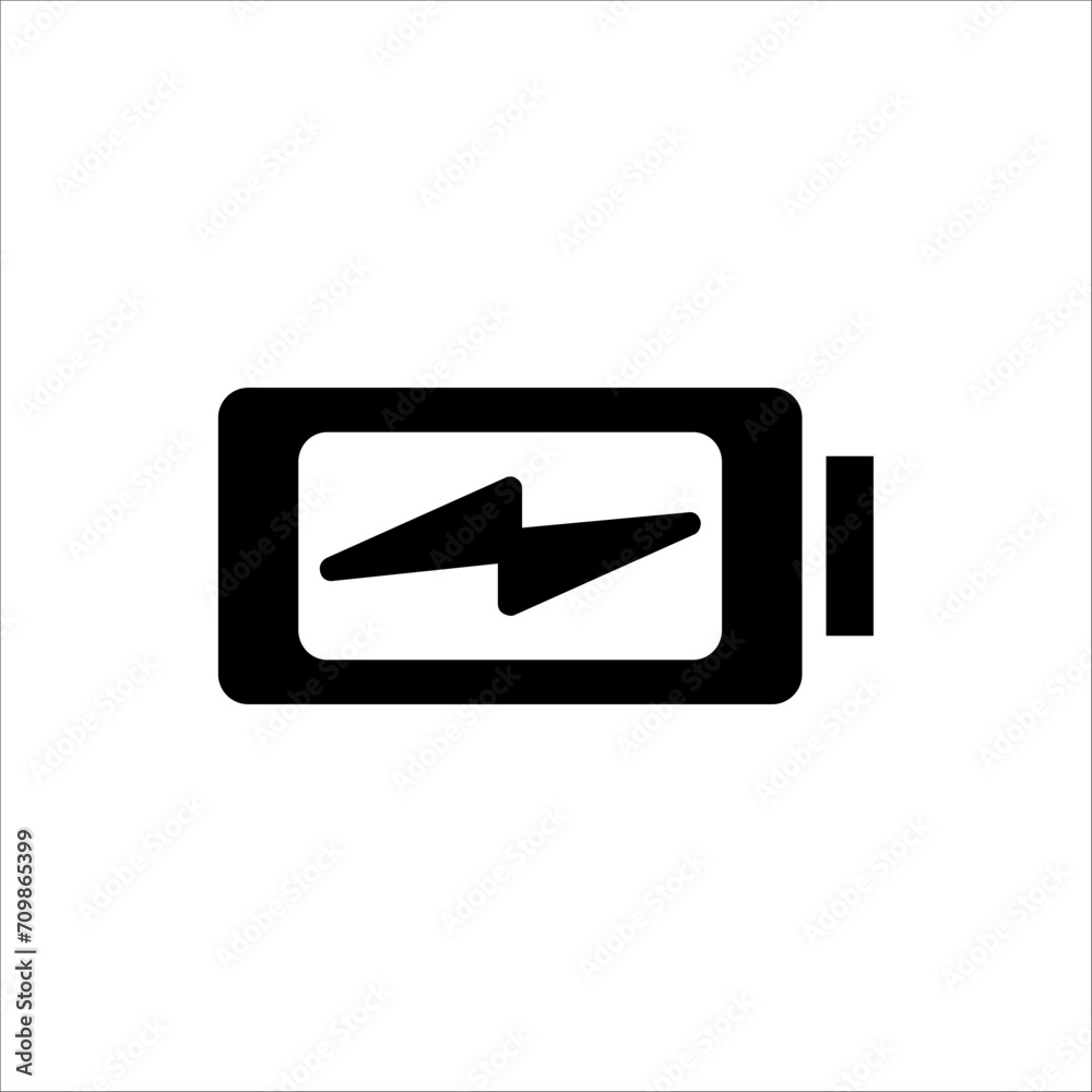 Battery icon vector illustration. battery charging sign and symbol. isolated on white background Battery icon vector illustration. battery charging sign and symbol. isolated on white background