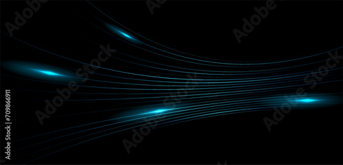Blue minimal wavy glowing lines abstract futuristic tech background. Vector digital art design